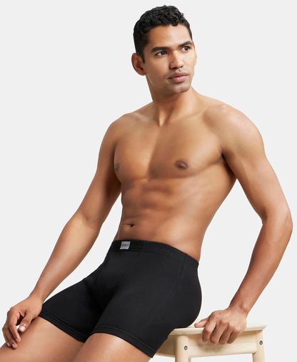 Jockey 8008 Men's Super Combed Cotton Rib Solid Boxer Brief with Ultrasoft Concealed Waistband (Pack of 3)