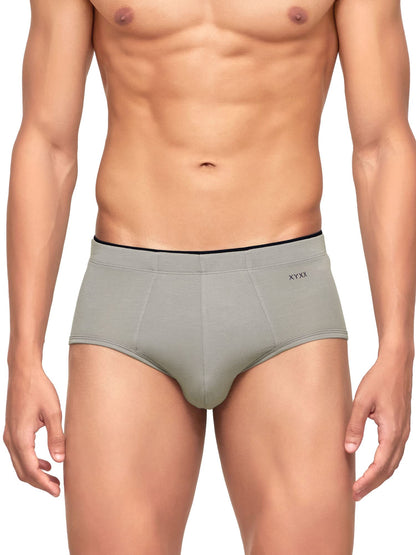 XYXX Men's Uno Micromodal Regular Fit Solid Antimicrobial Briefs with No Marks Waistband (Pack of 2)
