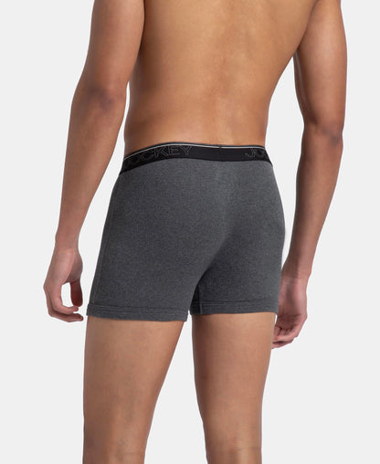 Jockey 8009 Men's Super Combed Cotton Rib Solid Boxer Brief with Ultrasoft Waistband (Pack of 3)