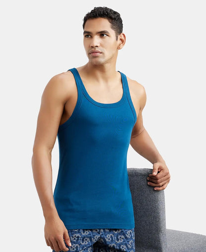 Jockey US26 Men's Super Combed Cotton Rib Square Neckline Gym Vest