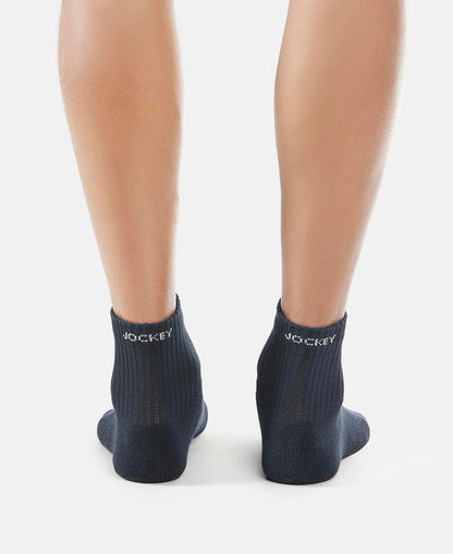 Jockey 7036 Men's Compact Cotton Terry Ankle Length Socks With Stay Fresh Treatment (Pack of 3)
