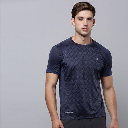 Sporto Men's Instacool Printed Jersey Tee with Side Mesh