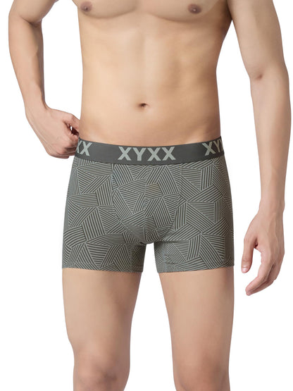 XYXX Men's Matrix Super Combed Cotton Blend Geometric Antimicrobial Trunks with No Marks Waistband