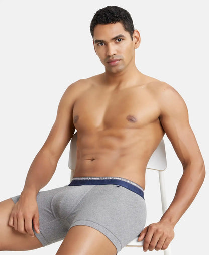Jockey US60 Men's Super Combed Cotton Elastane Stretch Solid Trunk with Ultrasoft Waistband