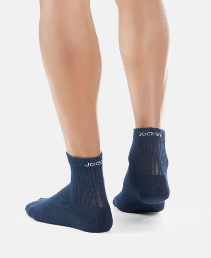 Jockey 7036 Men's Compact Cotton Terry Ankle Length Socks With Stay Fresh Treatment (Pack of 3)