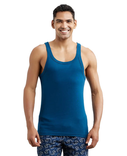 Jockey US26 Men's Super Combed Cotton Rib Square Neckline Gym Vest
