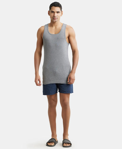 Jockey 9922 Men's Super Combed Cotton Rib Slim Fit Racer Back Styling Round Neck Gym Vest