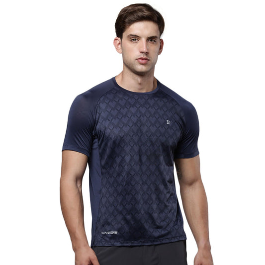 Sporto Men's Instacool Printed Jersey Tee with Side Mesh