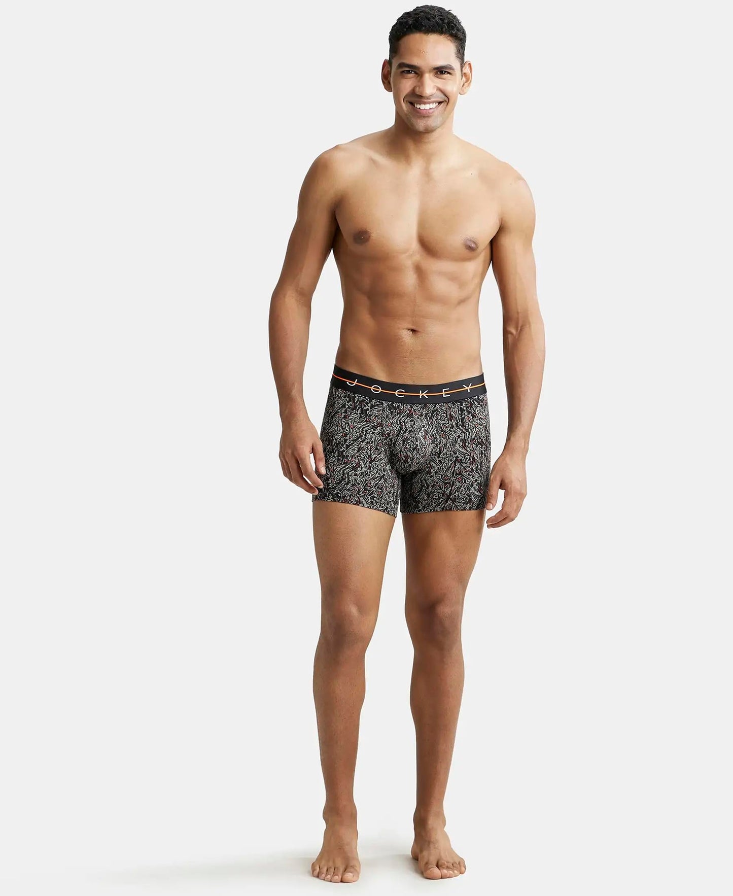 Jockey NY02 Men's Super Combed Cotton Elastane Stretch Printed Trunk with Ultrasoft Waistband (Prints May Vary)