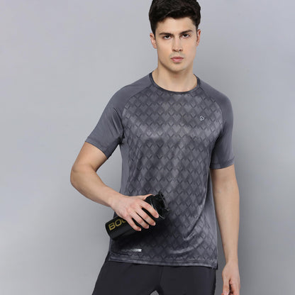 Sporto Men's Instacool Printed Jersey Tee with Side Mesh