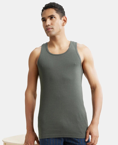 Jockey 9922 Men's Super Combed Cotton Rib Slim Fit Racer Back Styling Round Neck Gym Vest
