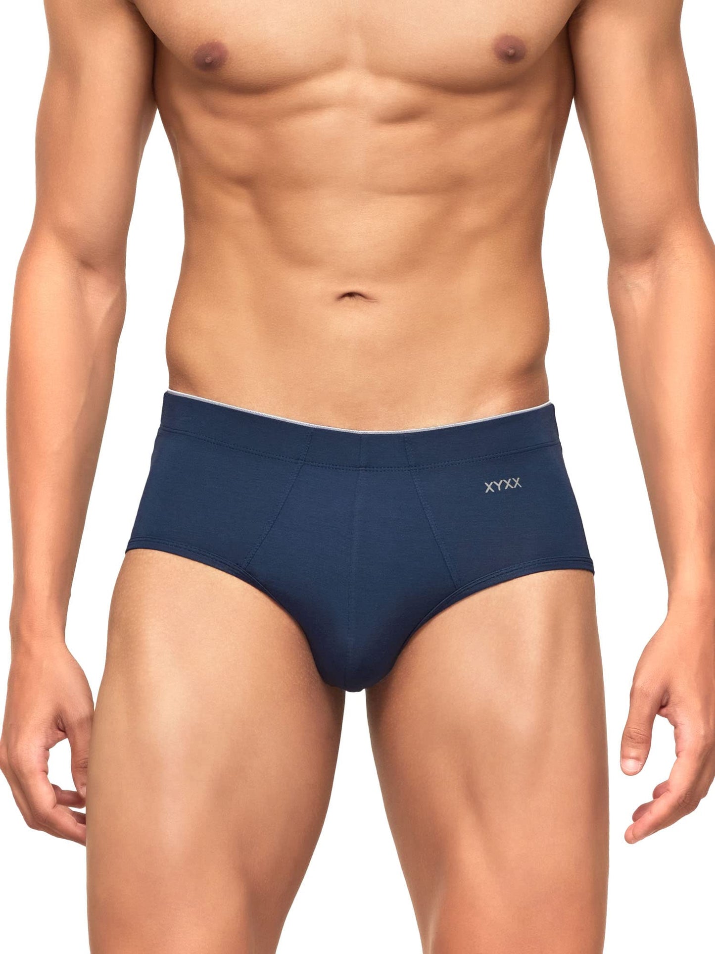 XYXX Men's Uno Micromodal Regular Fit Solid Antimicrobial Briefs with No Marks Waistband (Pack of 2)
