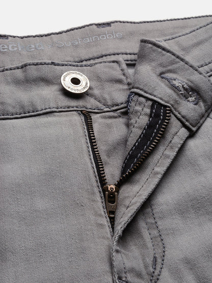 Necked Vintage Gray Skinny Stretchable Jeans