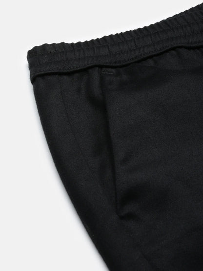Necked Black Slim Fit Cotton Pants