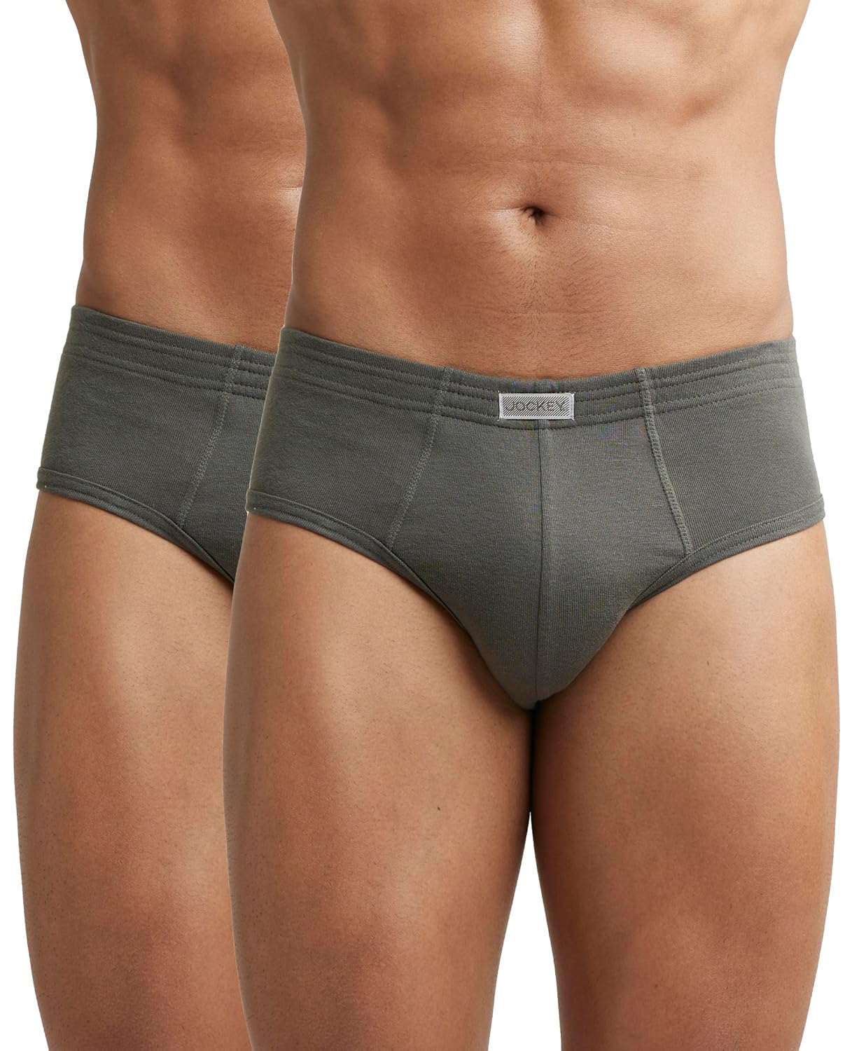 Jockey 1009 Men's Super Combed Cotton Rib Solid Brief with Stay Fresh Properties (Pack of 2)