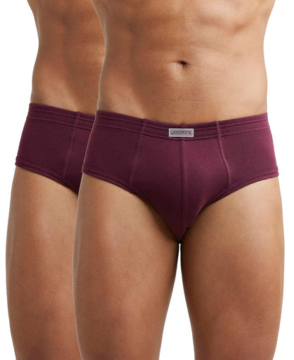 Jockey 1009 Men's Super Combed Cotton Rib Solid Brief with Stay Fresh Properties (Pack of 2)