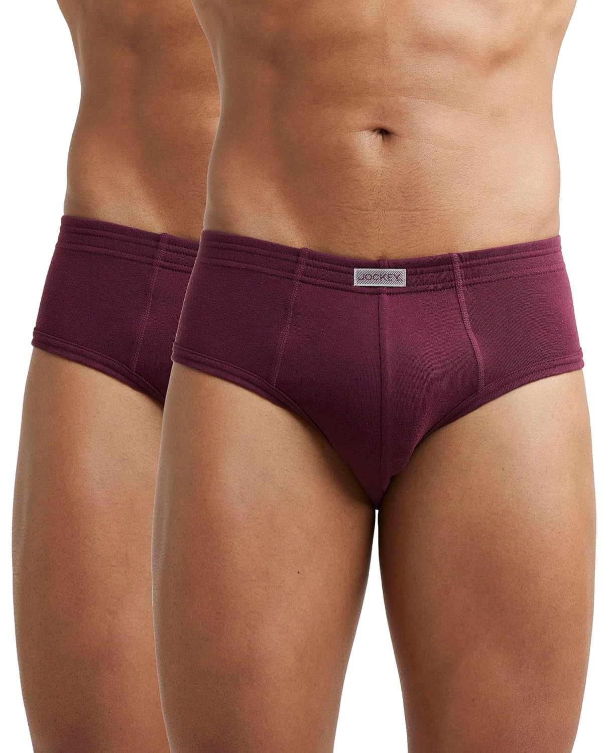 Jockey 1009 Men's Super Combed Cotton Rib Solid Brief with Stay Fresh Properties (Pack of 2)