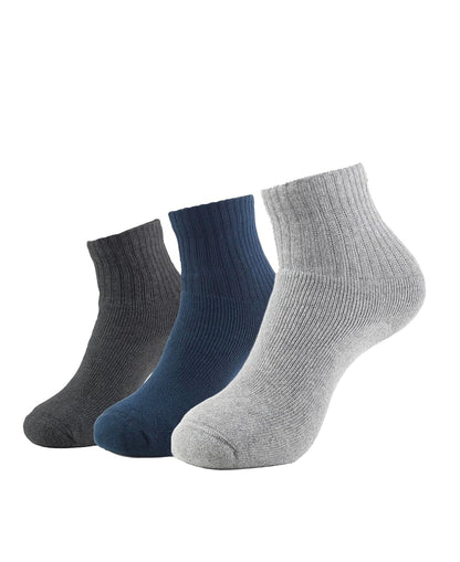 Jockey 7036 Men's Compact Cotton Terry Ankle Length Socks With Stay Fresh Treatment (Pack of 3)