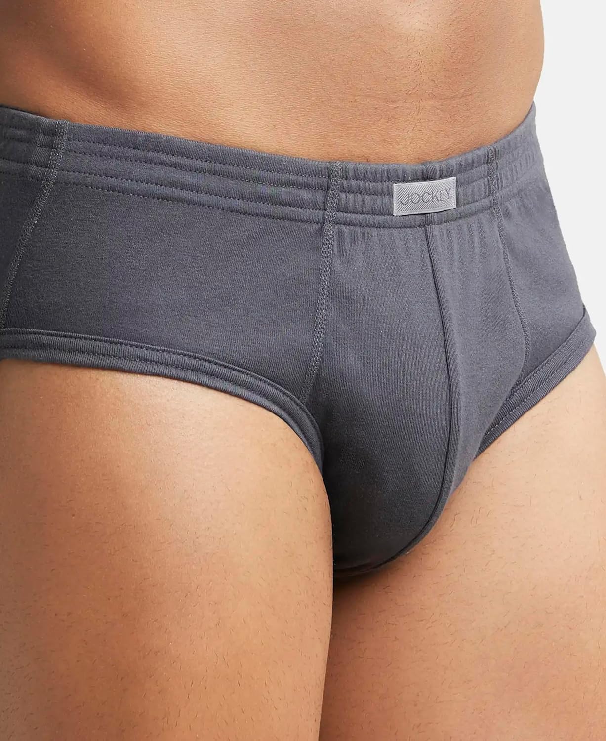 Jockey 1009 Men's Super Combed Cotton Rib Solid Brief with Stay Fresh Properties (Pack of 2)