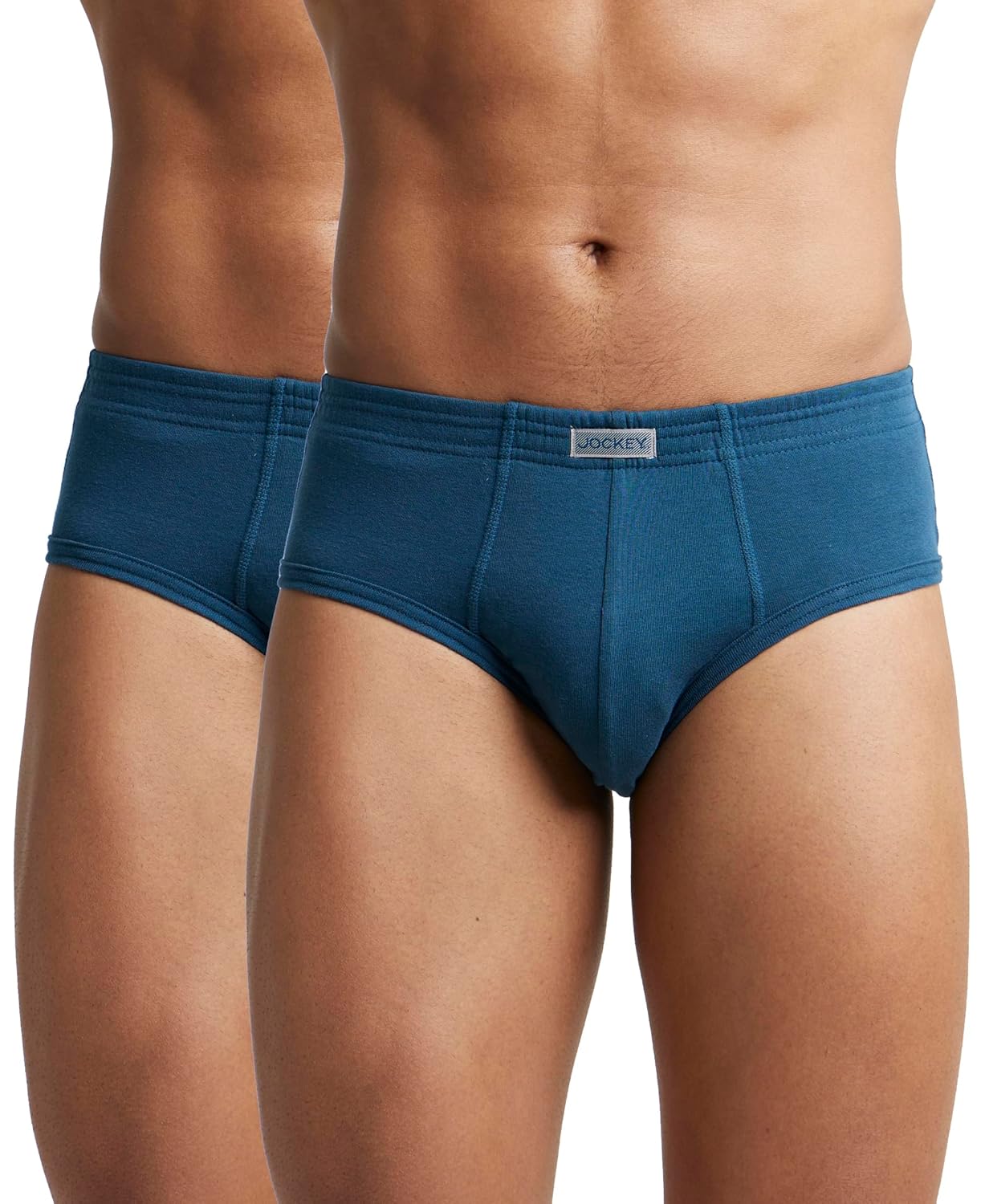 Jockey 1009 Men's Super Combed Cotton Rib Solid Brief with Stay Fresh Properties (Pack of 2)