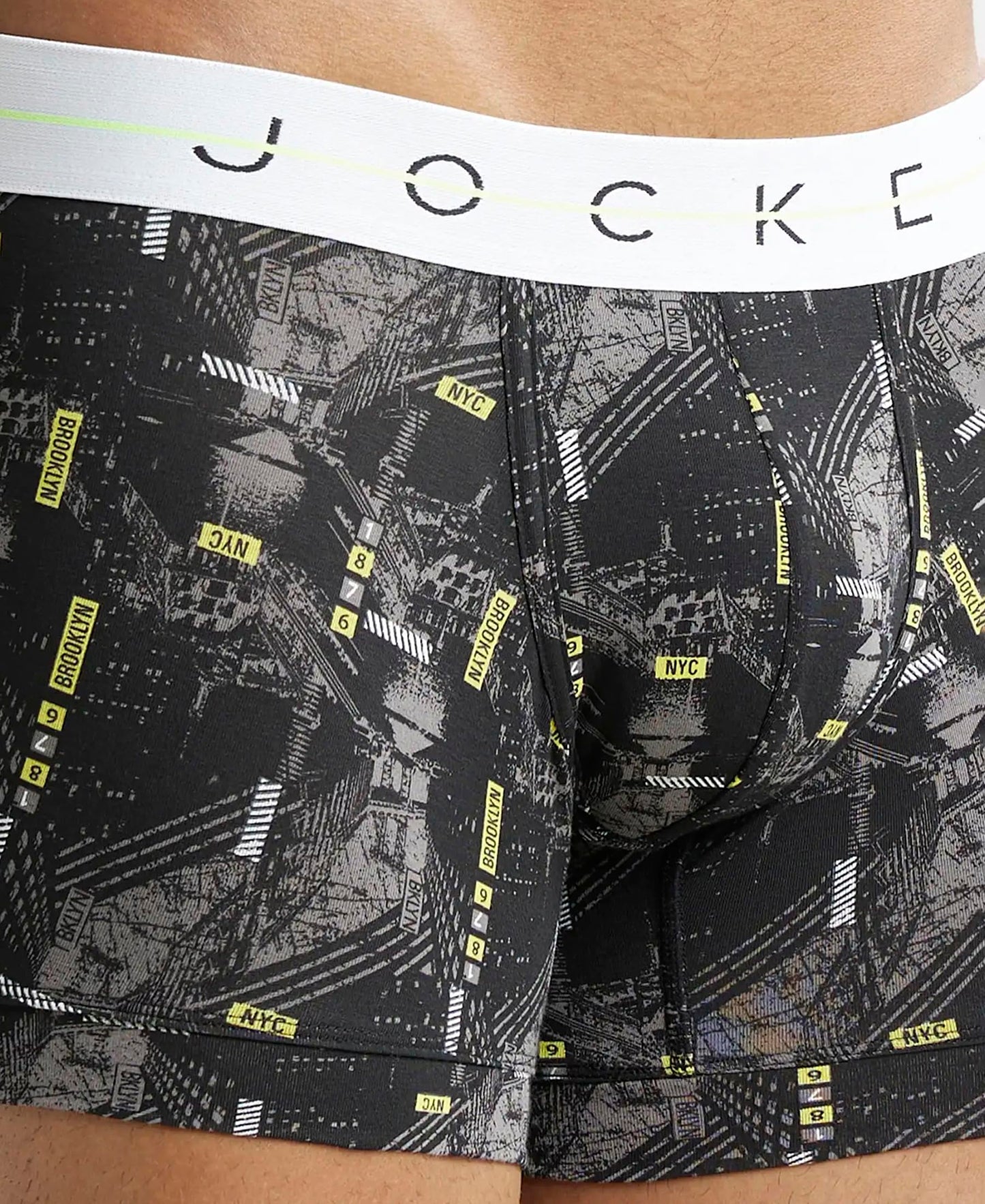 Jockey NY02 Men's Super Combed Cotton Elastane Stretch Printed Trunk with Ultrasoft Waistband (Prints May Vary)