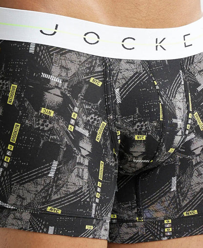 Jockey NY02 Men's Super Combed Cotton Elastane Stretch Printed Trunk with Ultrasoft Waistband (Prints May Vary)