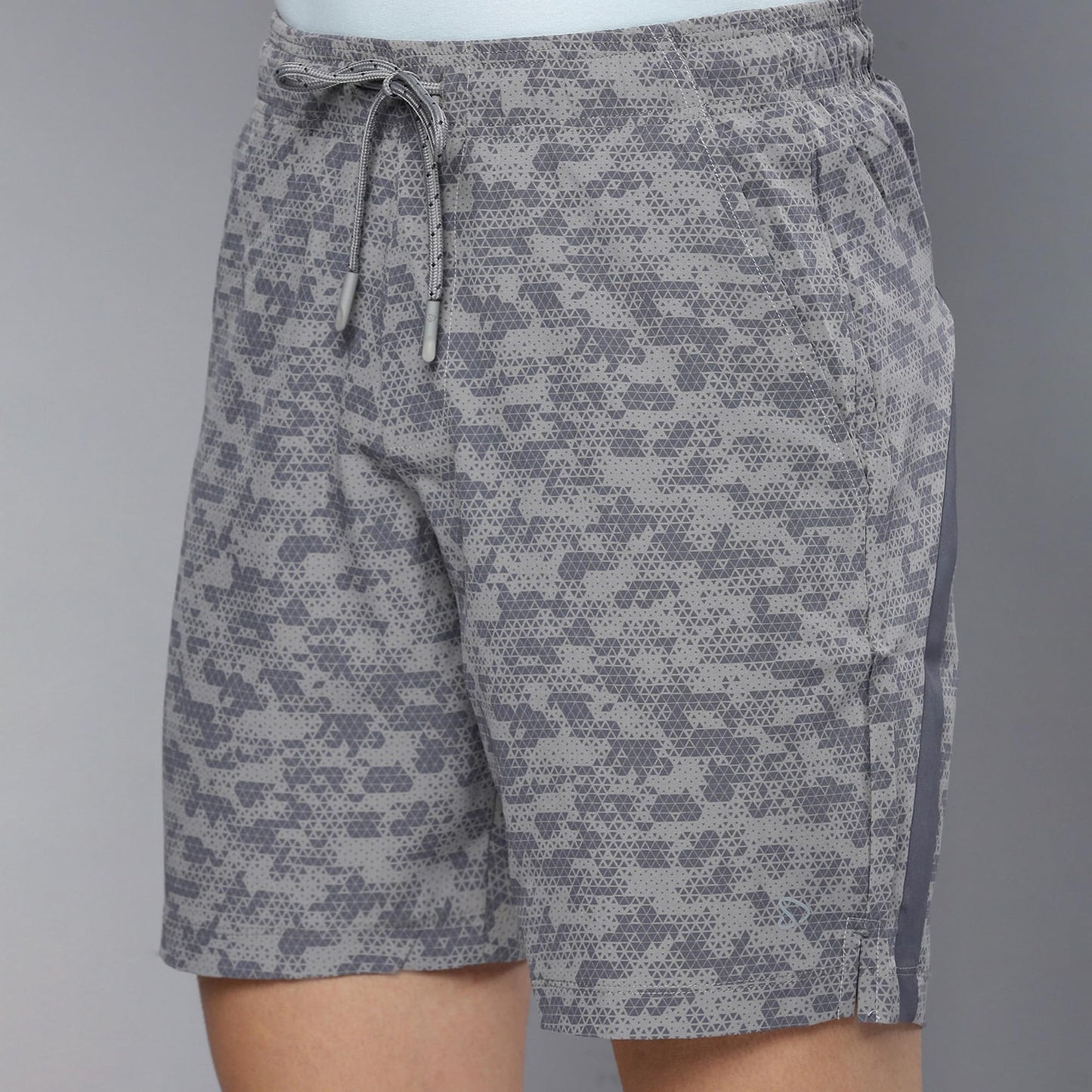 Sporto Men's Techno Printed Dry Fit Bermuda Short|Grey