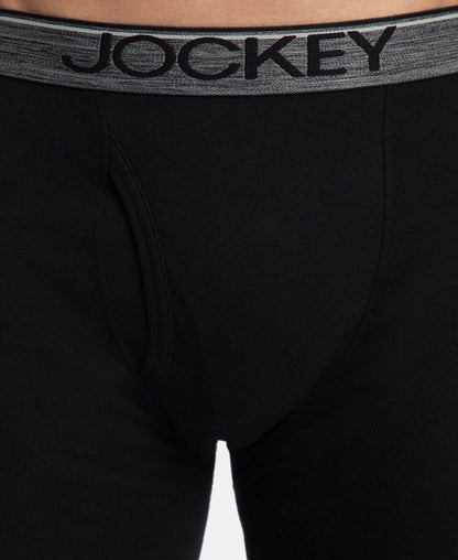 Jockey 8009 Men's Super Combed Cotton Rib Solid Boxer Brief with Ultrasoft Waistband (Pack of 3)