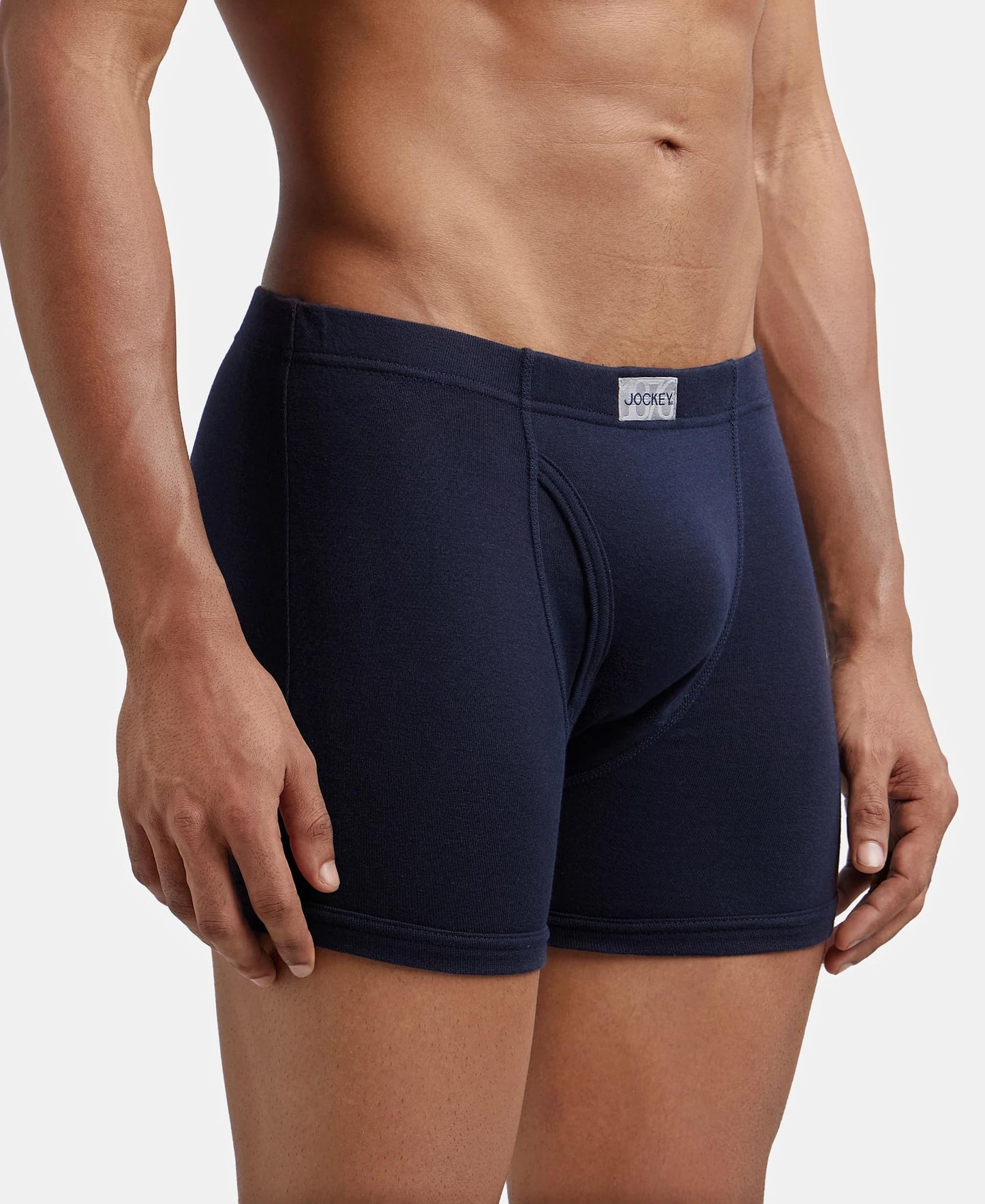Jockey 8008 Men's Super Combed Cotton Rib Solid Boxer Brief with Ultrasoft Concealed Waistband (Pack of 3)