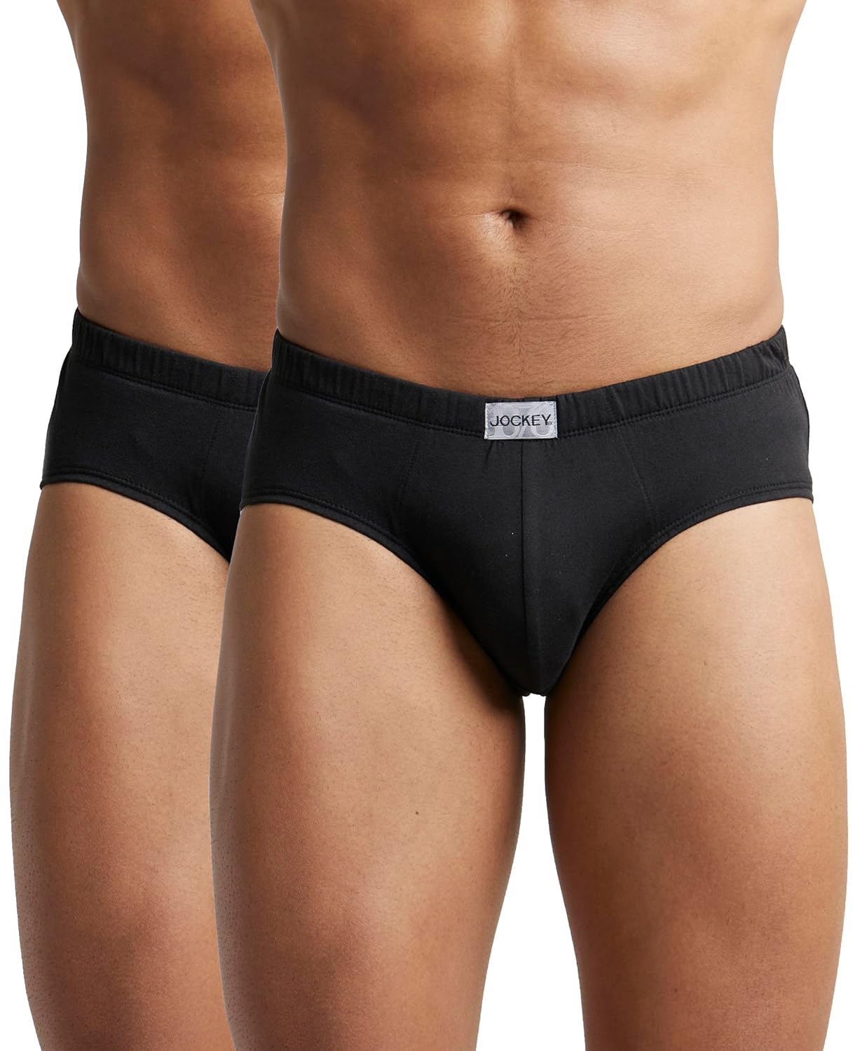 Jockey 8035 Men's Super Combed Cotton Solid Poco Brief with Ultrasoft Concealed Waistband (Pack of 2)