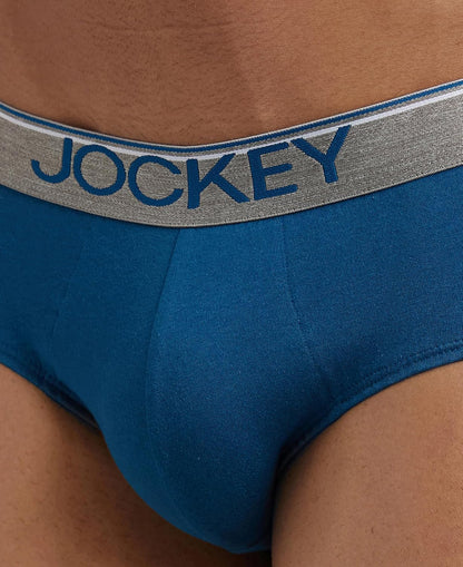 Jockey 8037 Men's Super Combed Cotton Solid Brief with Ultrasoft Waistband (Pack of 2)
