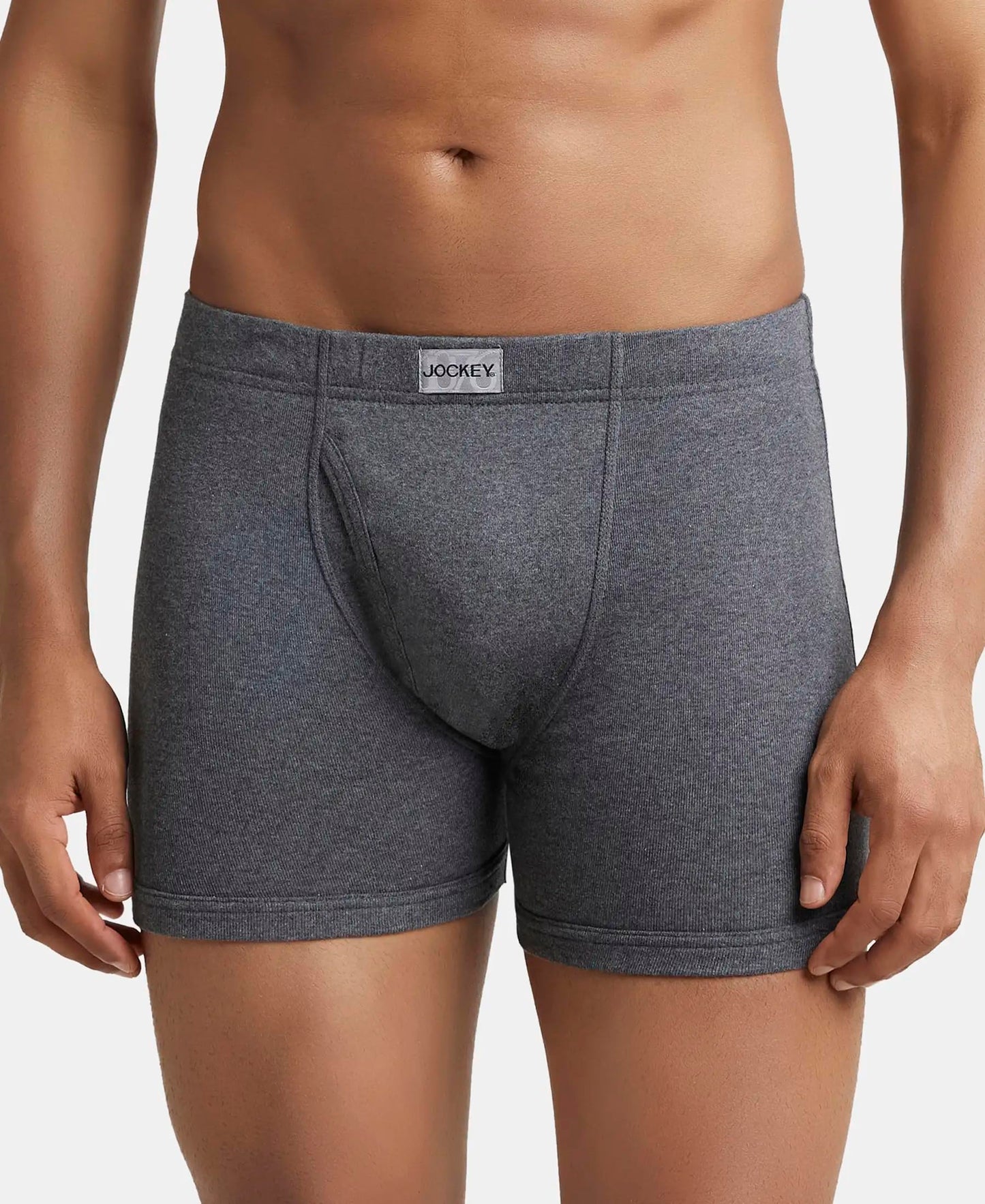 Jockey 8008 Men's Super Combed Cotton Rib Solid Boxer Brief with Ultrasoft Concealed Waistband (Pack of 3)