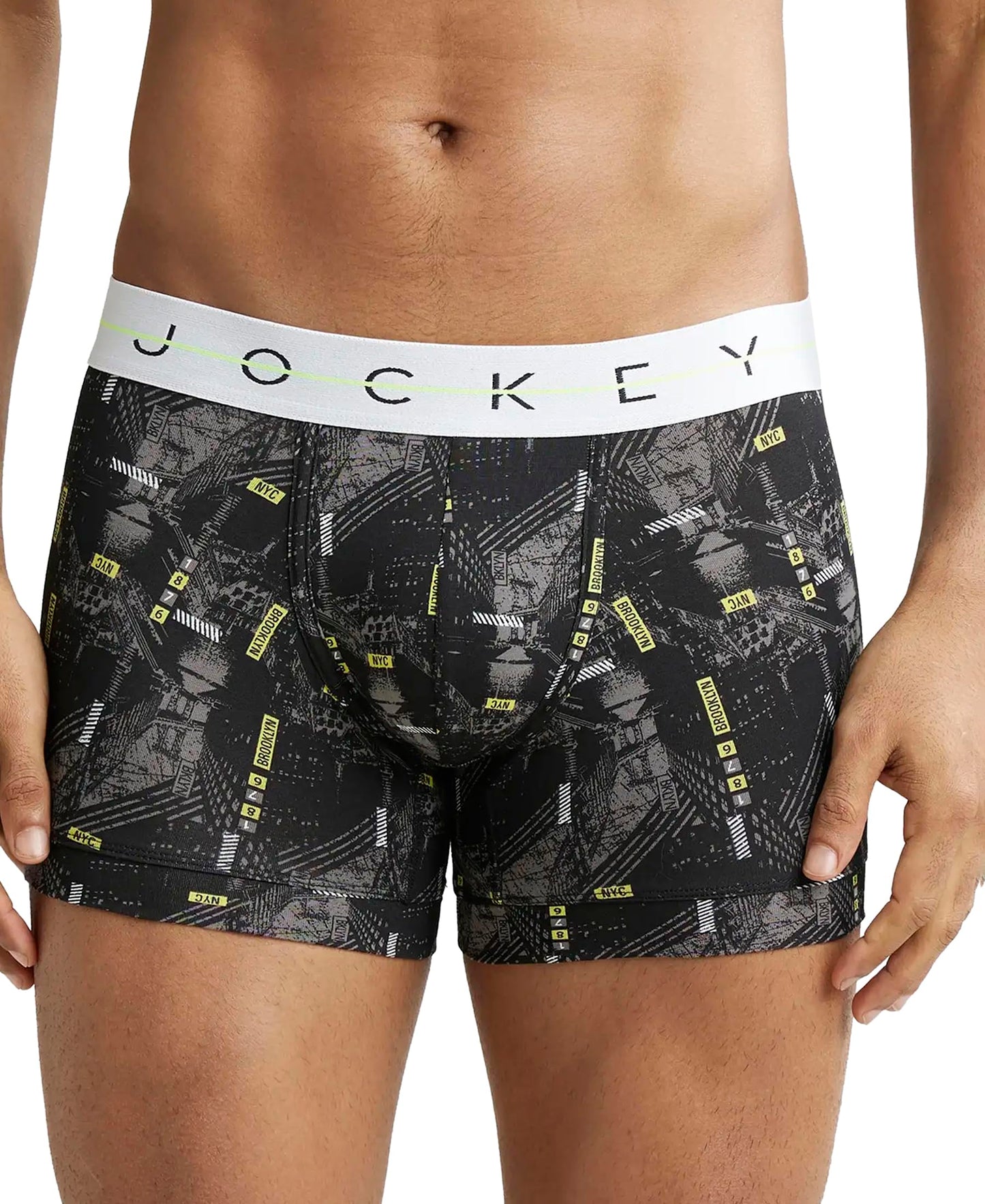 Jockey NY02 Men's Super Combed Cotton Elastane Stretch Printed Trunk with Ultrasoft Waistband (Prints May Vary)
