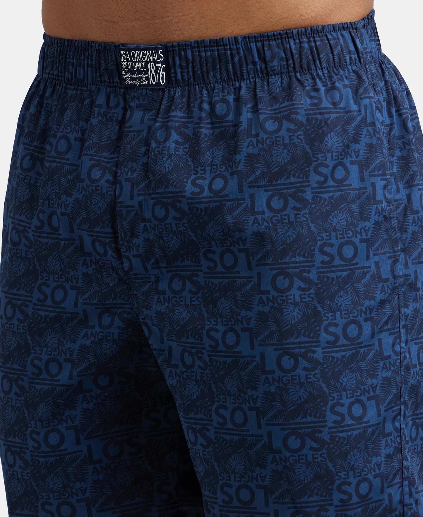 Jockey US57 Men's Super Combed Mercerized Cotton Woven Printed Boxer Shorts with Side Pocket (Pack of 2_Prints May Vary)