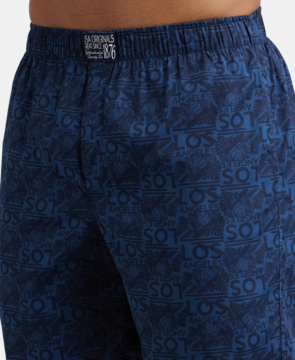 Jockey US57 Men's Super Combed Mercerized Cotton Woven Printed Boxer Shorts with Side Pocket (Pack of 2_Prints May Vary)