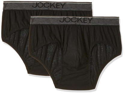 Jockey 8037 Men's Super Combed Cotton Solid Brief with Ultrasoft Waistband (Pack of 2)