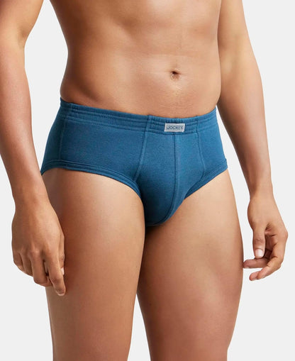 Jockey 1009 Men's Super Combed Cotton Rib Solid Brief with Stay Fresh Properties (Pack of 2)