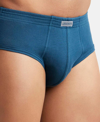 Jockey 1009 Men's Super Combed Cotton Rib Solid Brief with Stay Fresh Properties (Pack of 2)