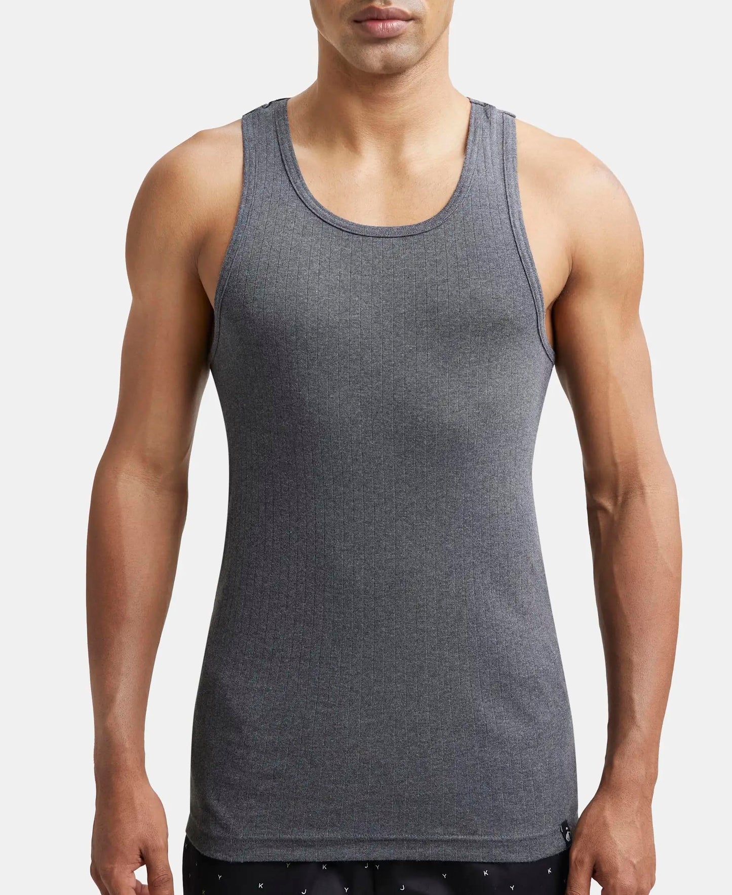 Jockey 9922 Men's Super Combed Cotton Rib Slim Fit Racer Back Styling Round Neck Gym Vest