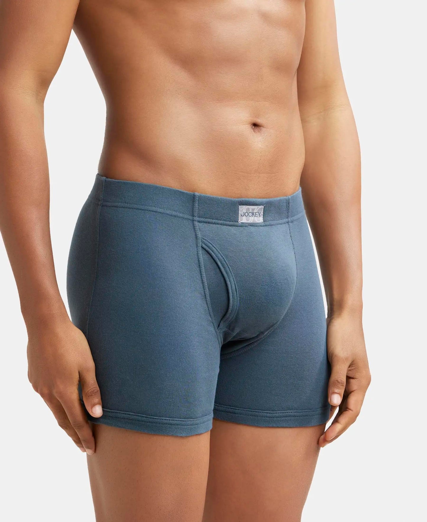 Jockey 8008 Men's Super Combed Cotton Rib Solid Boxer Brief with Ultrasoft Concealed Waistband (Pack of 3)