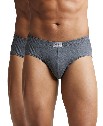 Jockey 8035 Men's Super Combed Cotton Solid Poco Brief with Ultrasoft Concealed Waistband (Pack of 2)