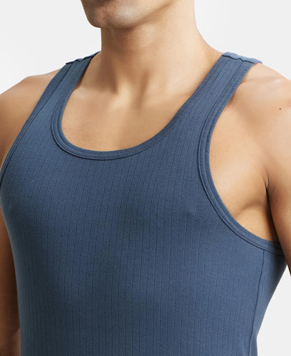 Jockey 9922 Men's Super Combed Cotton Rib Slim Fit Racer Back Styling Round Neck Gym Vest