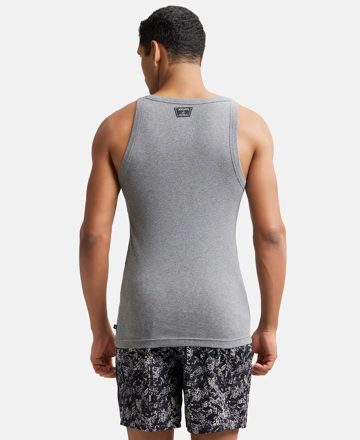 Jockey US26 Men's Super Combed Cotton Rib Square Neckline Gym Vest