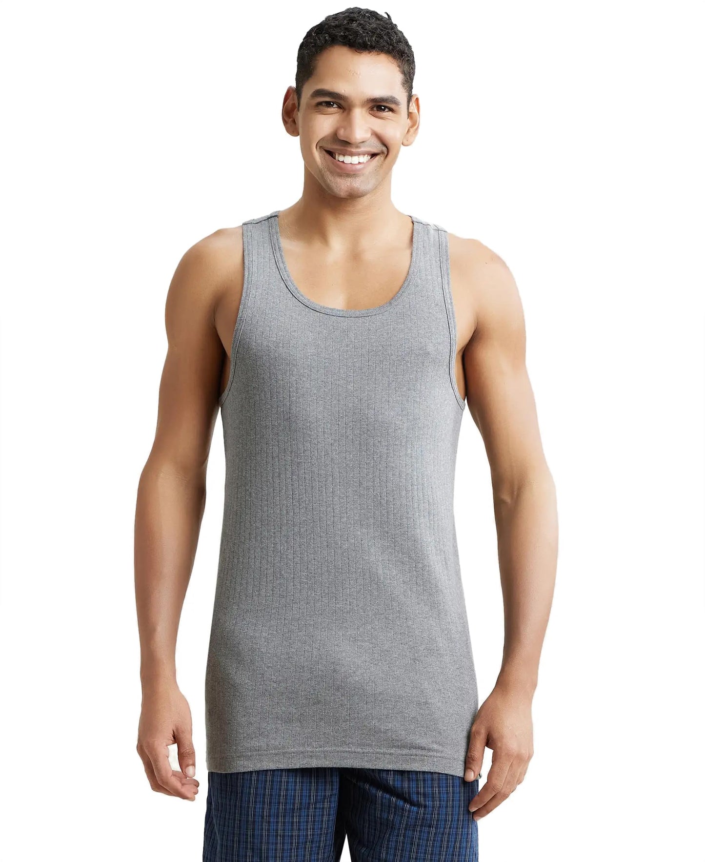 Jockey 9922 Men's Super Combed Cotton Rib Slim Fit Racer Back Styling Round Neck Gym Vest