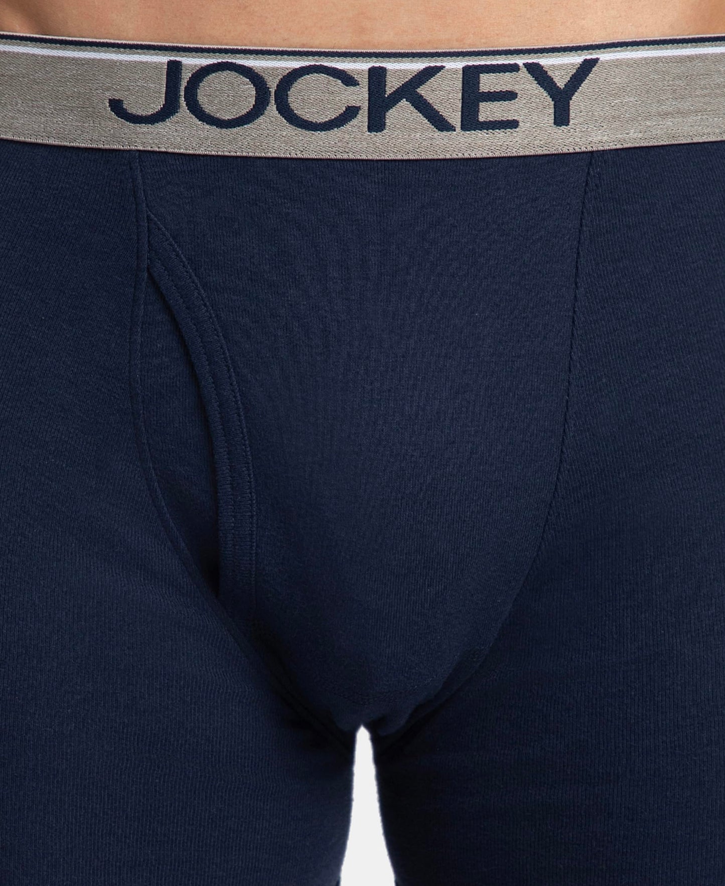 Jockey 8009 Men's Super Combed Cotton Rib Solid Boxer Brief with Ultrasoft Waistband (Pack of 3)