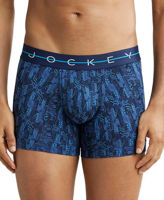 Jockey NY02 Men's Super Combed Cotton Elastane Stretch Printed Trunk with Ultrasoft Waistband (Prints May Vary)