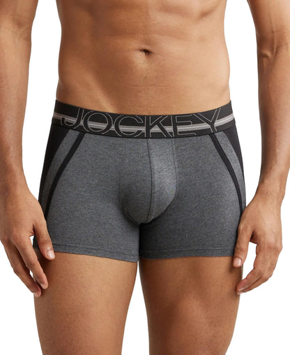 Jockey US21 Men's Super Combed Cotton Elastane Stretch Solid Trunk with Ultrasoft Waistband