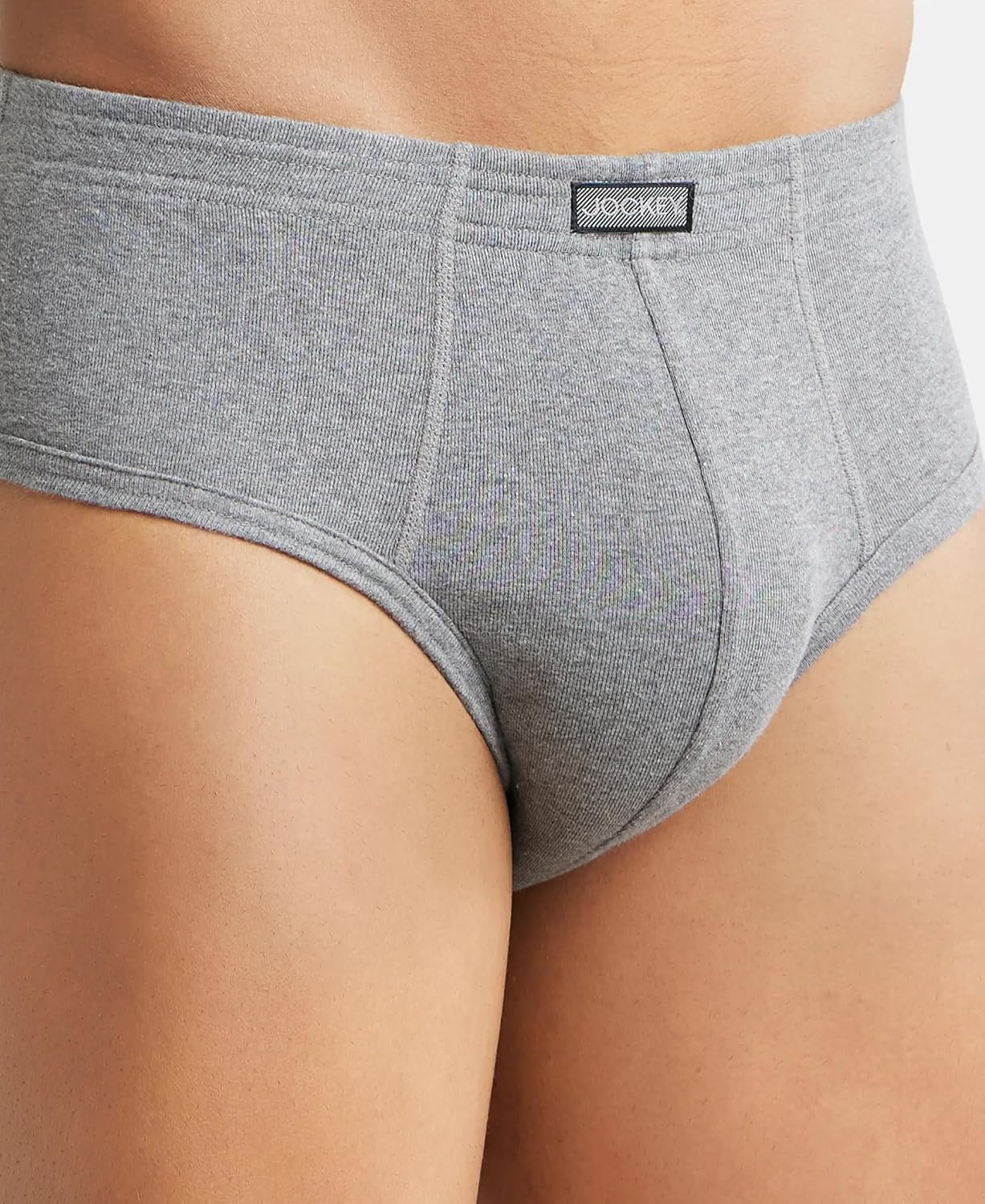Jockey 1009 Men's Super Combed Cotton Rib Solid Brief with Stay Fresh Properties (Pack of 2)