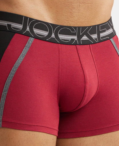 Jockey US21 Men's Super Combed Cotton Elastane Stretch Solid Trunk with Ultrasoft Waistband