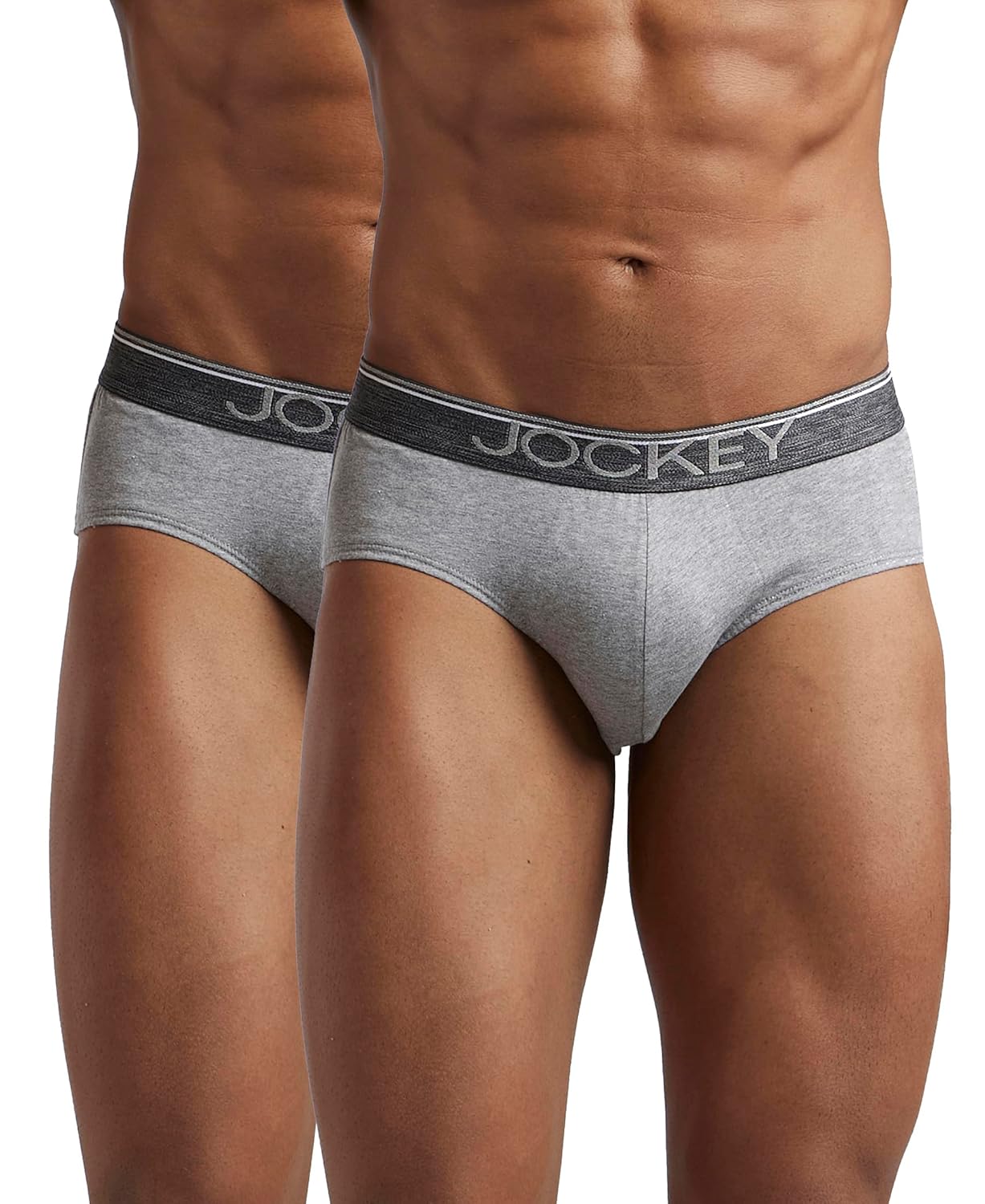Jockey 8037 Men's Super Combed Cotton Solid Brief with Ultrasoft Waistband (Pack of 2)